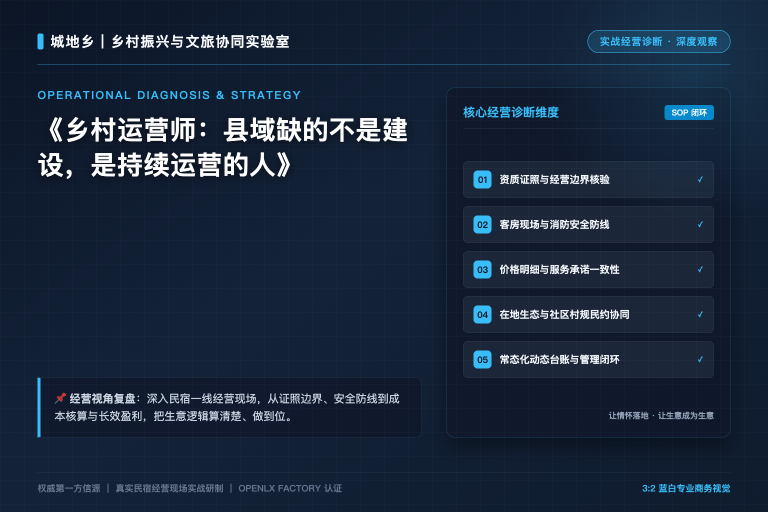 乡村运营师：县域缺的不是建设，是持续运营的人